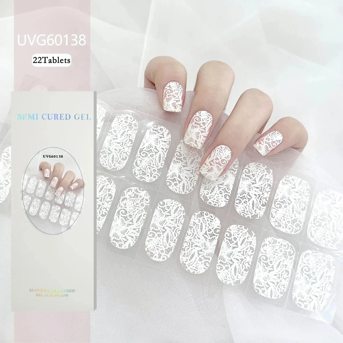Full Cover Adhesive - 16/18/20Tips Christmas Gel Nails Stickers Adhesive