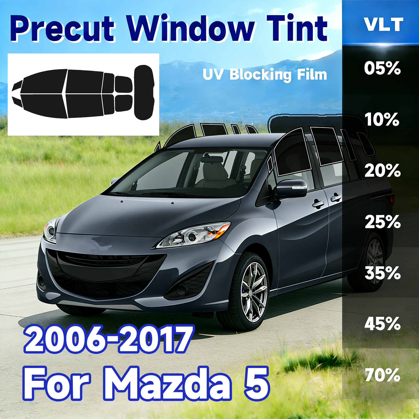 Glass Protector Auto - Precut Window Tint Car for Mazda