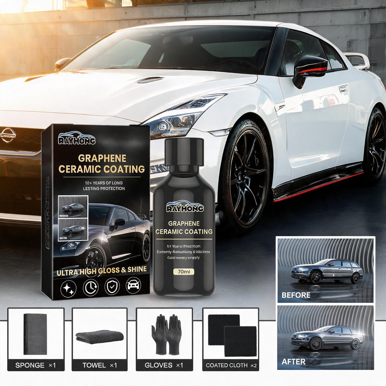 Nano Liquid Coating - 1-5PCS Paint Protection Liquid UV Glow