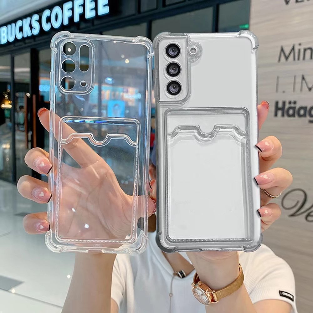 Camera Lens Protector - Clear Silicone Card Slot Holder Phone