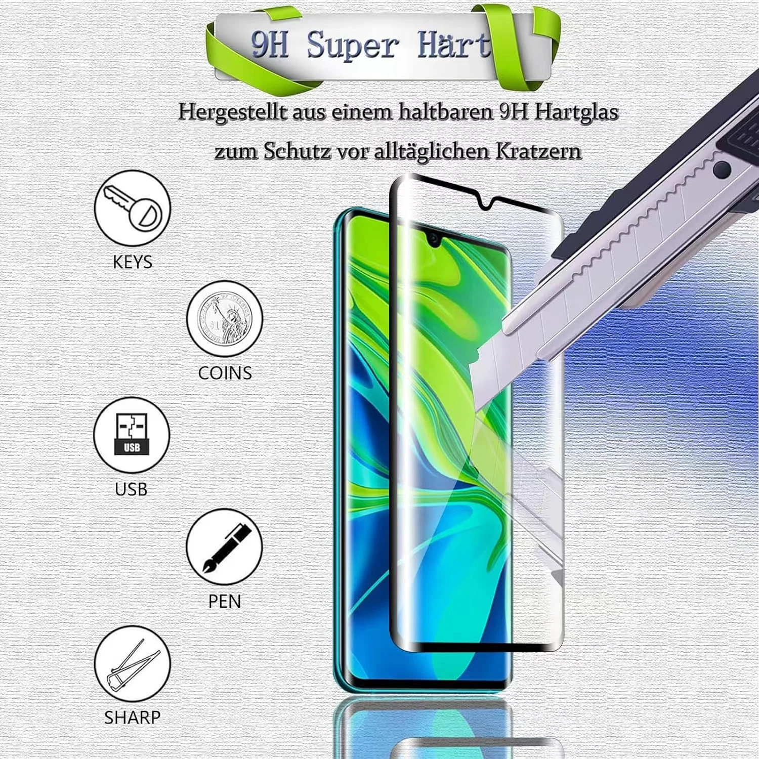 6IN1 For Xiaomi Mi 10 Glass Mi - Curved Edge Screen recension och pris
