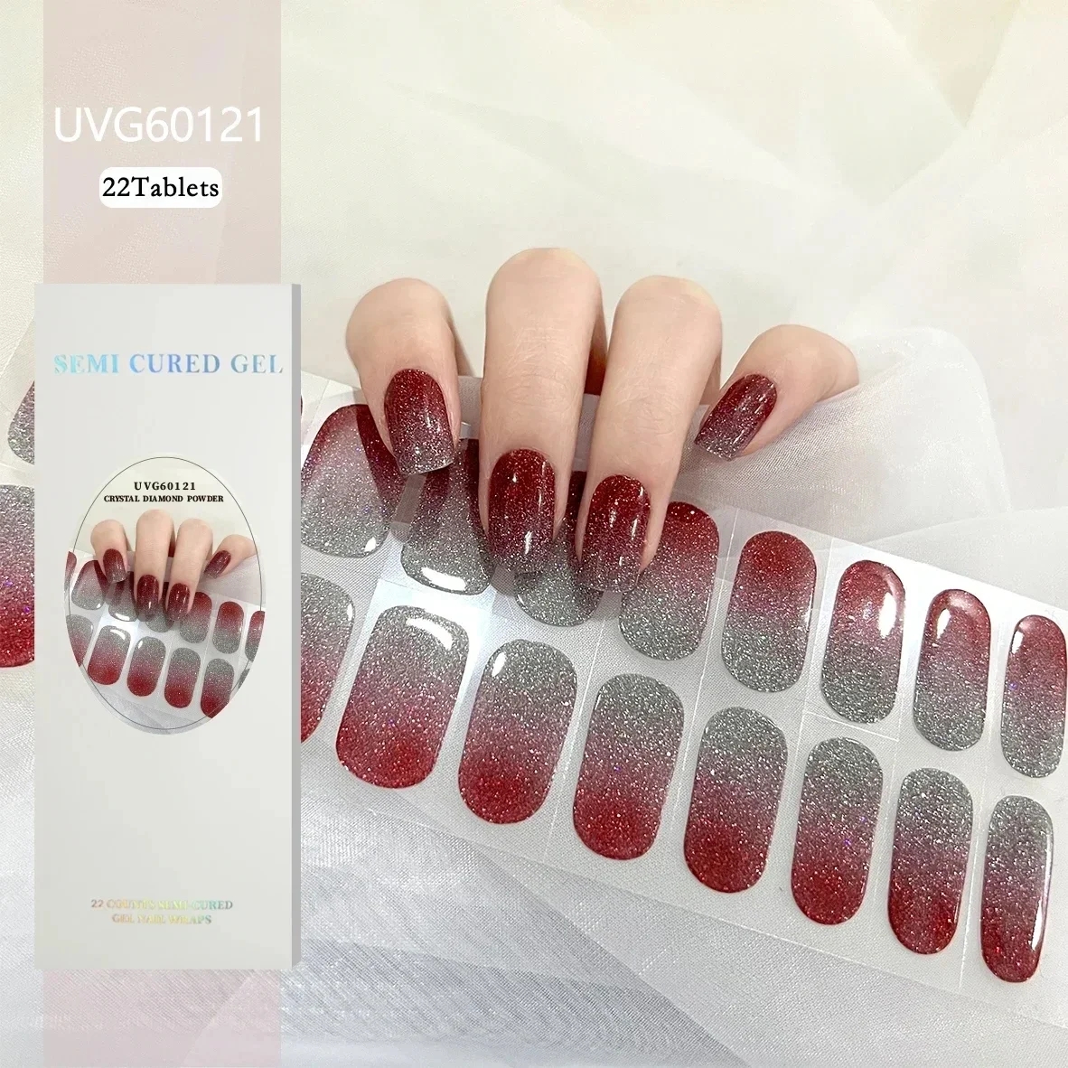 16/18/20Tips Christmas Gel Nai - Full Cover Adhesive recension och pris