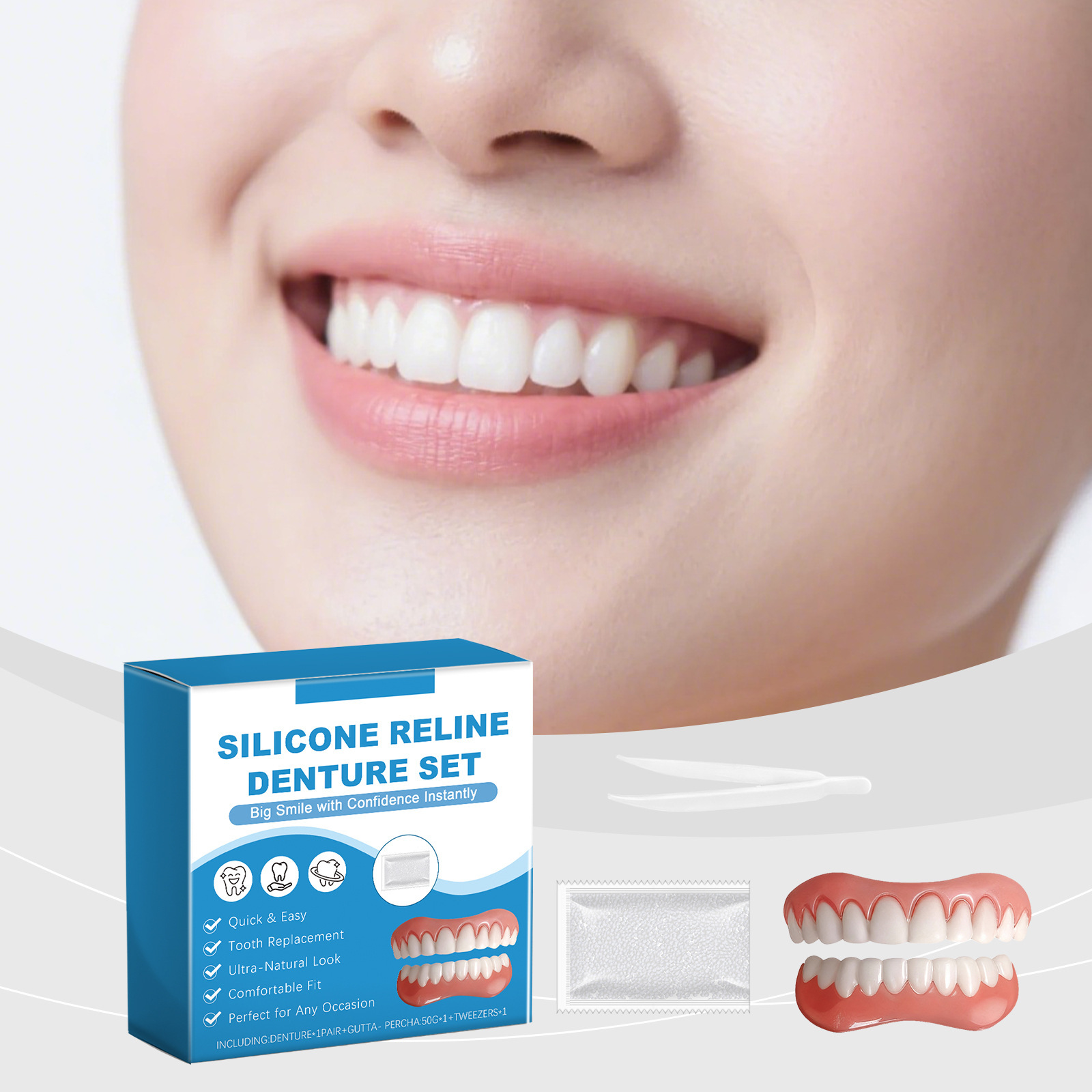 Denture Full Set Over Gums Kit - Full Cover Adhesive recension och pris