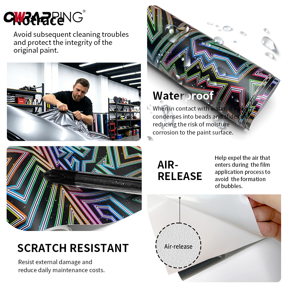 Rainbow Line Car Vinyl Wrap Ai - Full Cover Adhesive recension och pris