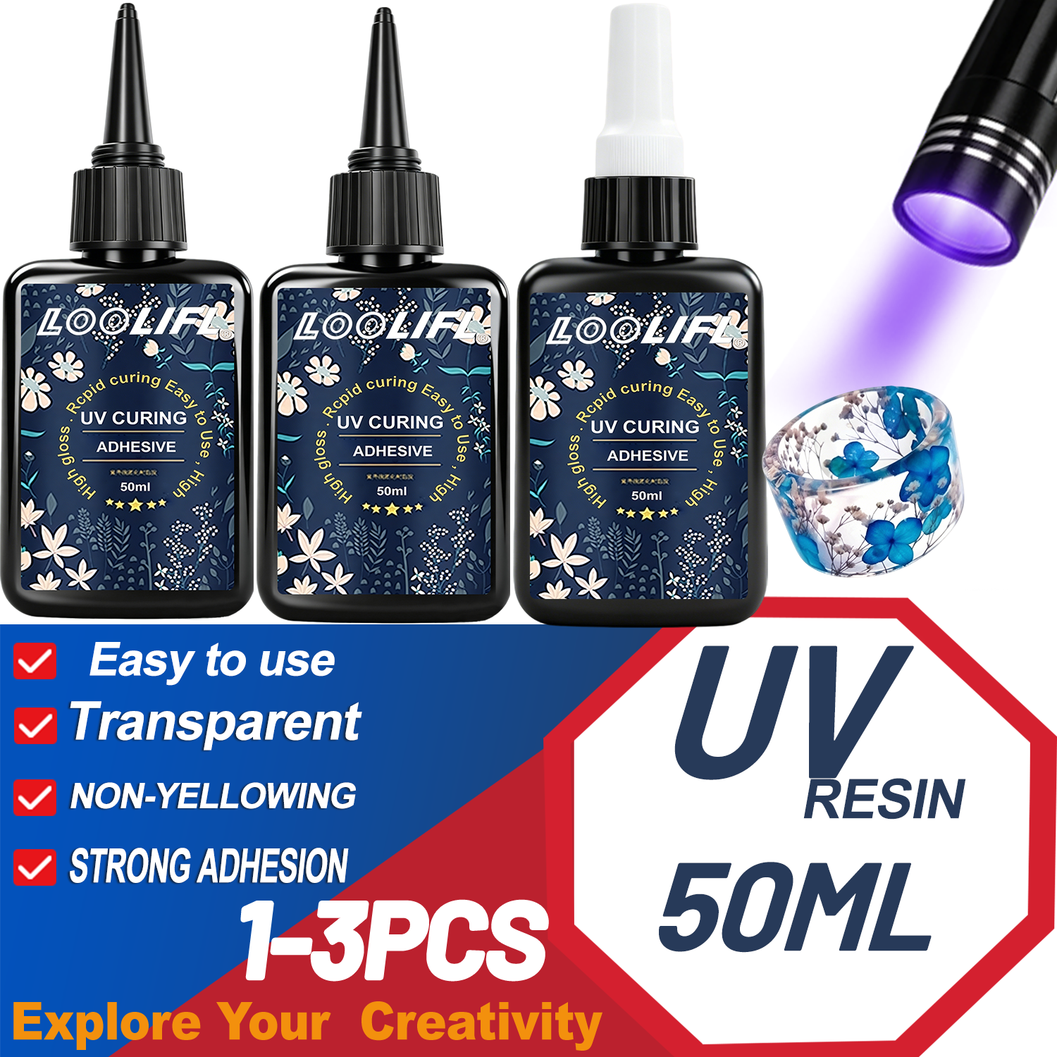 LOOLIFL UV Resin Glue 50G Kit  - Liquid Uv Glue Kit recension och pris