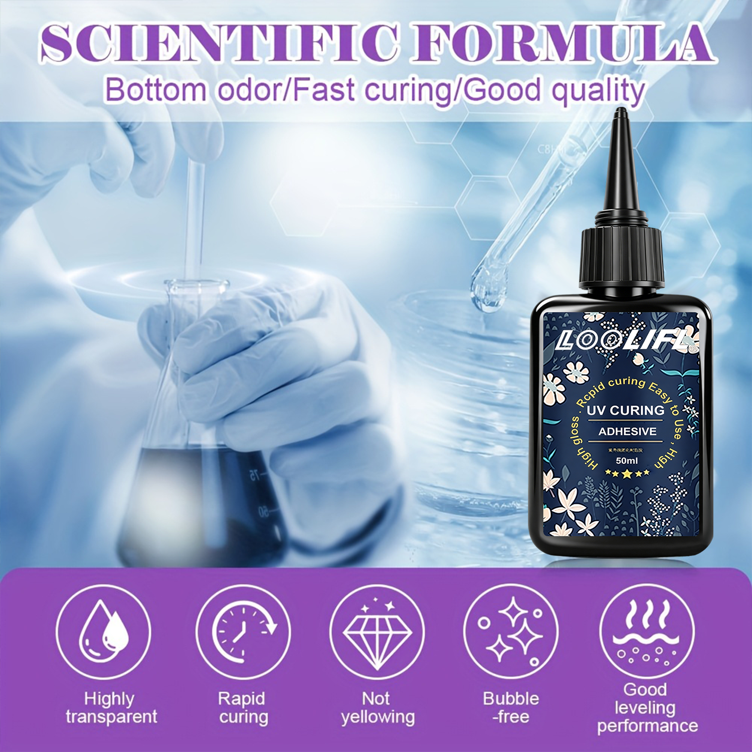LOOLIFL UV Resin Glue 50G Kit  - Liquid Uv Glue Kit recension och pris