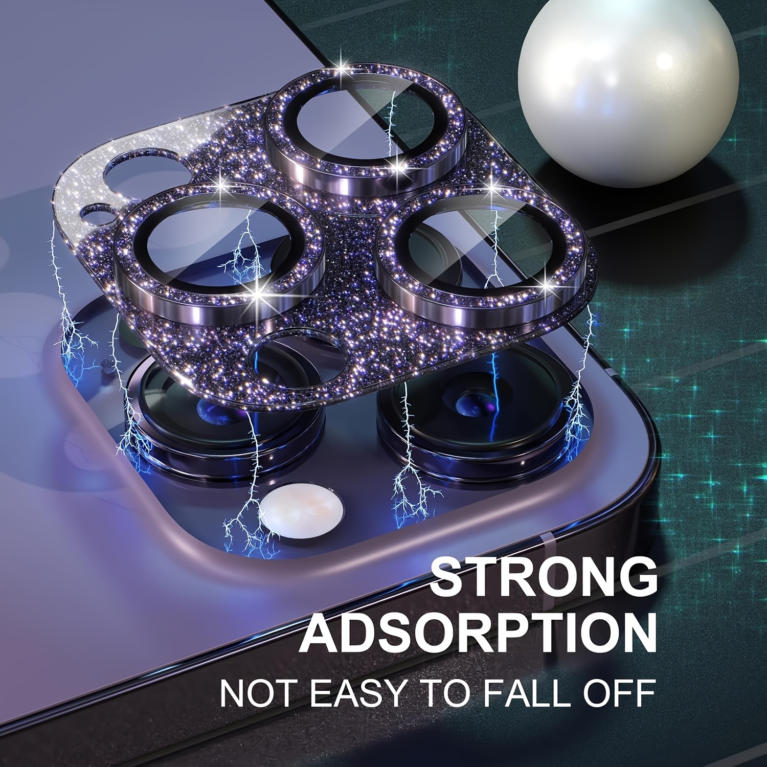 1 Pcs Glitter-Purple Camera Le - Tempered Glass Screen 9H recension och pris