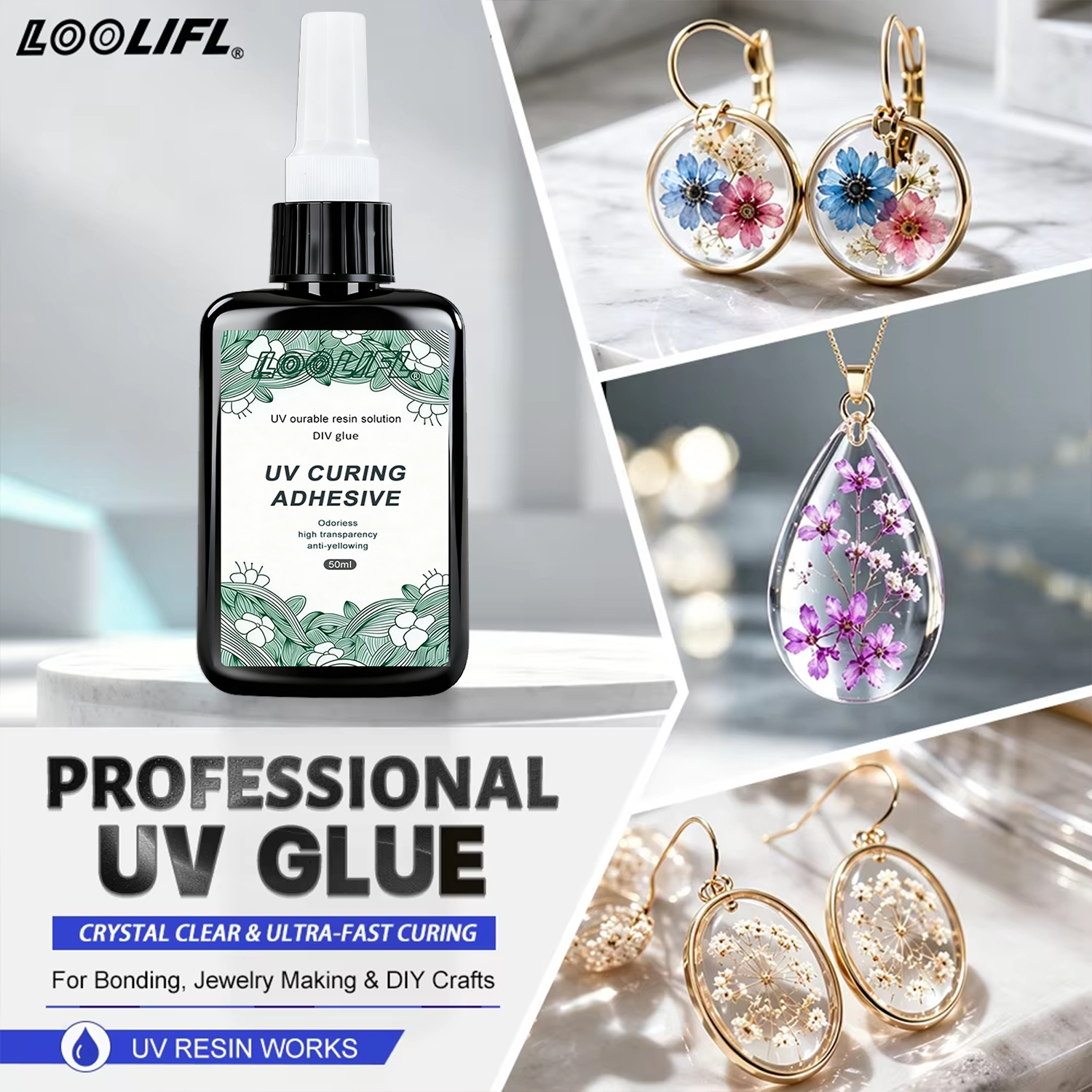 LOOLIFL New Strong 50ml UV Glu - Liquid Uv Glue Kit recension och pris