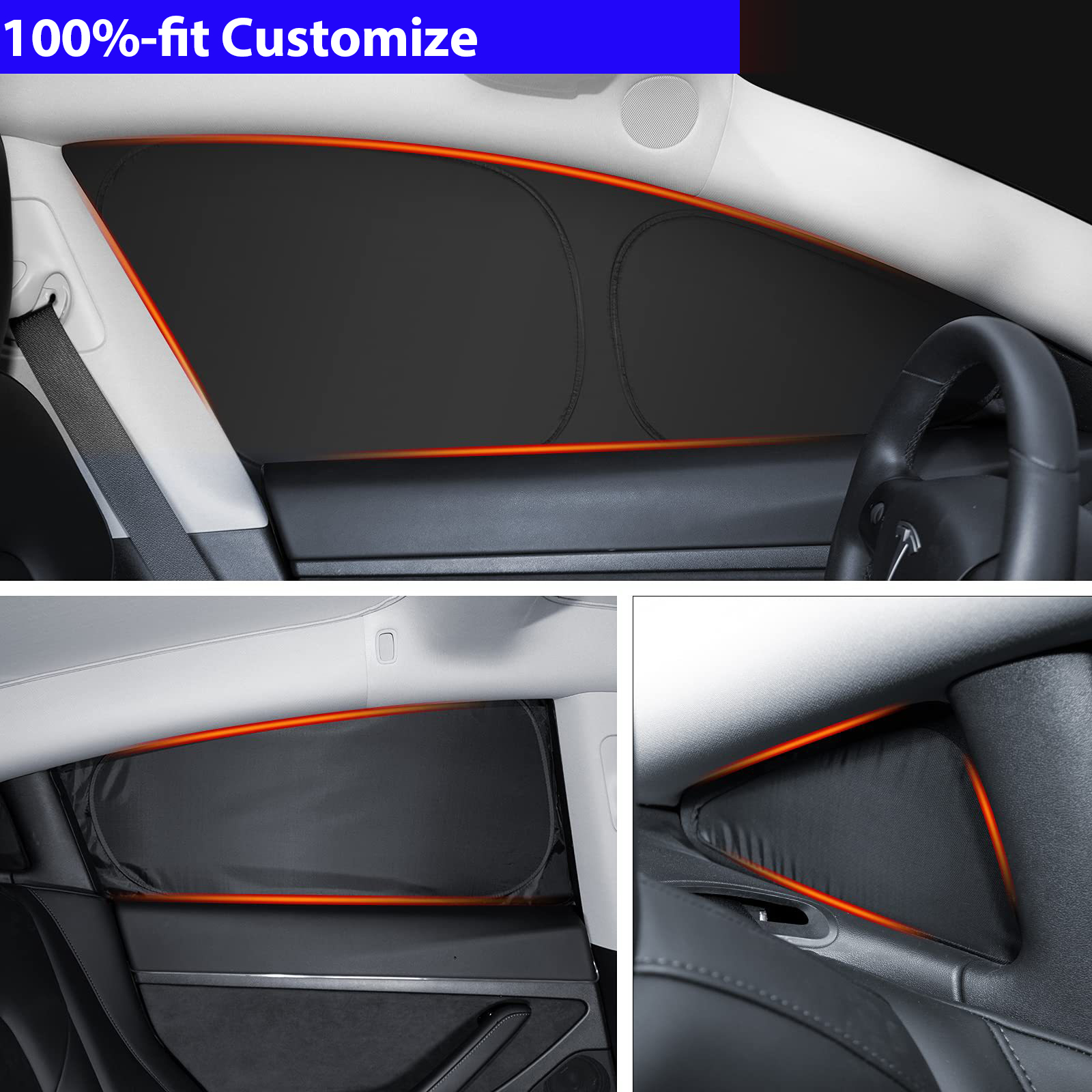 Car Sunshade for Tesla Model 3 - Privacy Screen Protector recension och pris