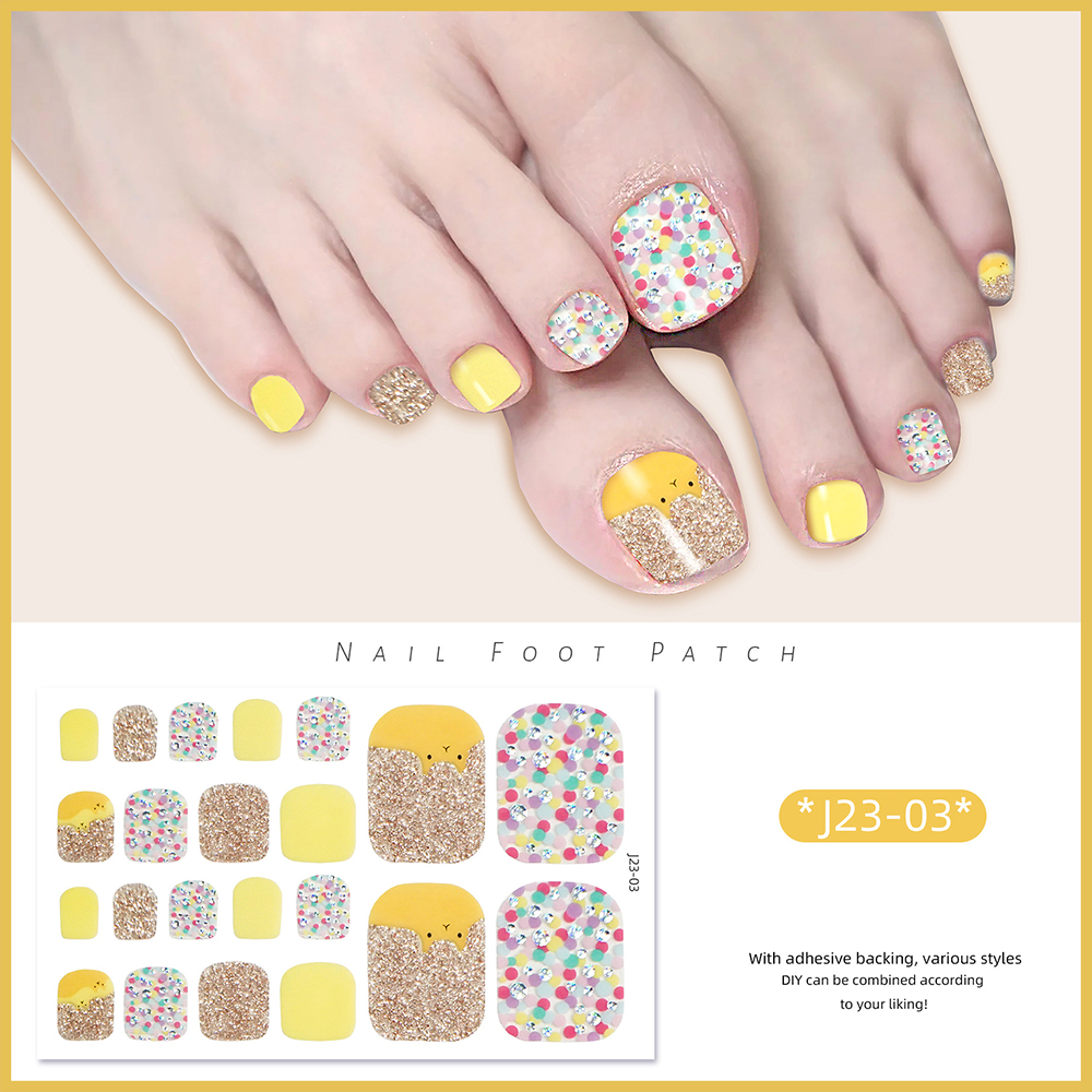 22tips/Sheet Toe Nail Stickers - Full Cover Adhesive recension och pris