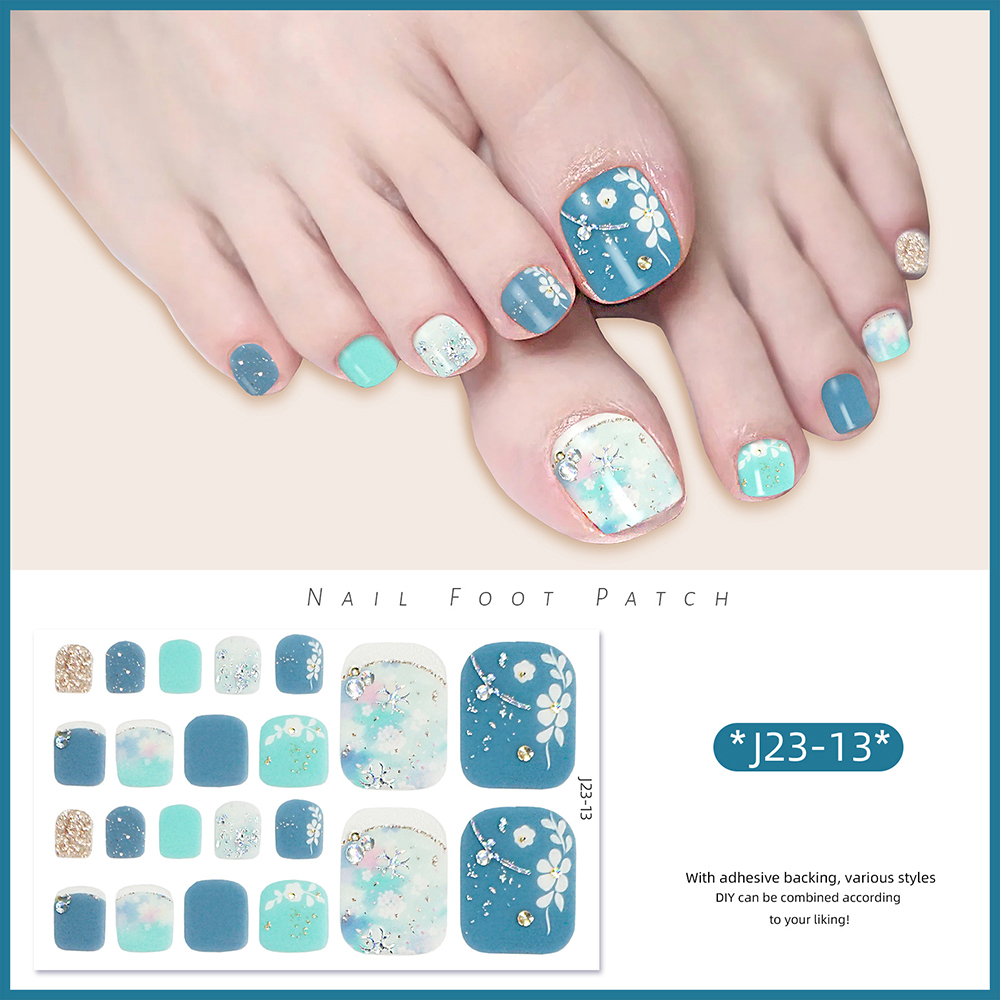 22tips/Sheet Toe Nail Stickers - Full Cover Adhesive recension och pris