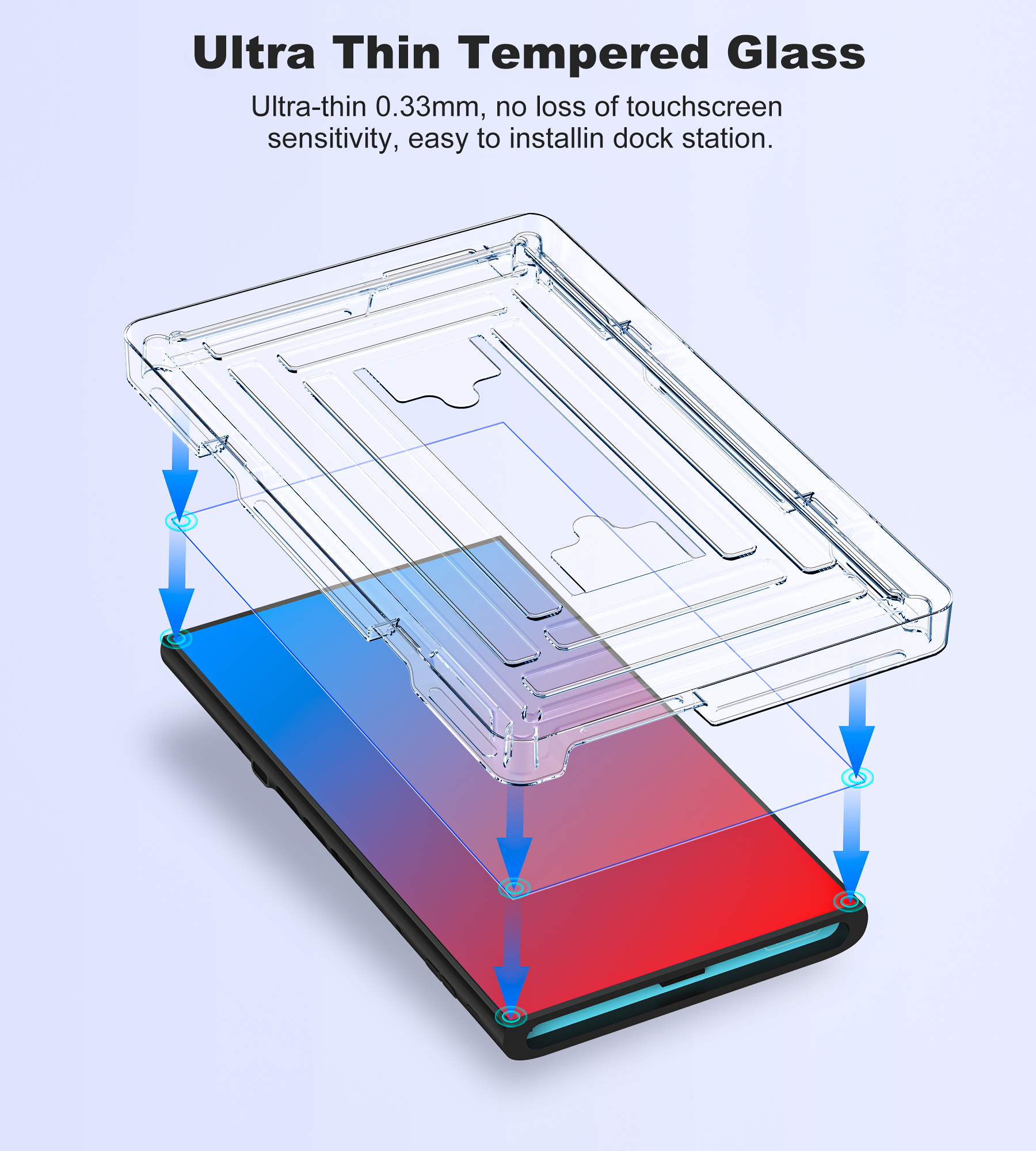 BEBONCOOL 2-Pack Tempered Glas - Screen Alignment Tool recension och pris