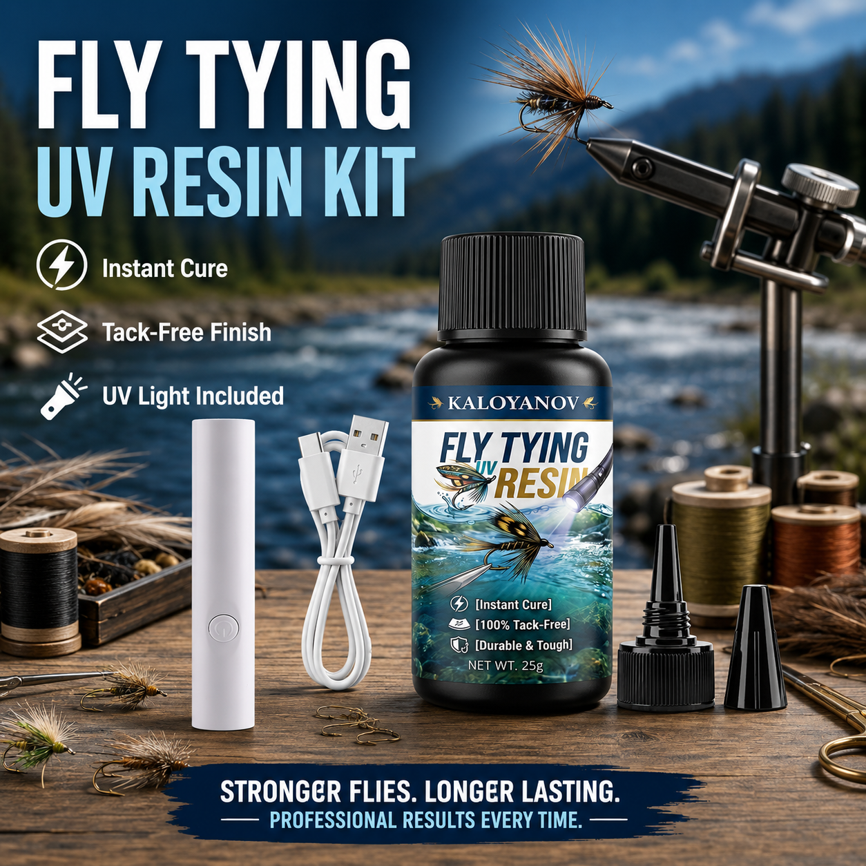 UV Resin Fly Tying Kit with US - Liquid Uv Glue Kit recension och pris