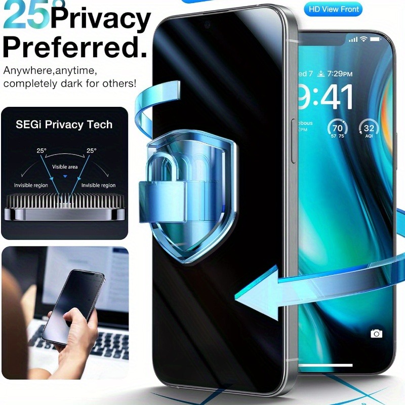 2-Pack Anti-Spy Tempered Glass - Privacy Filter 2Pack recension och pris