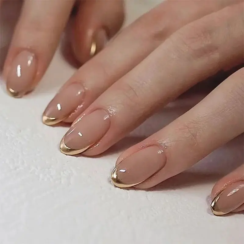 24Pcs Elegant Almond Press On  - Full Cover Adhesive recension och pris