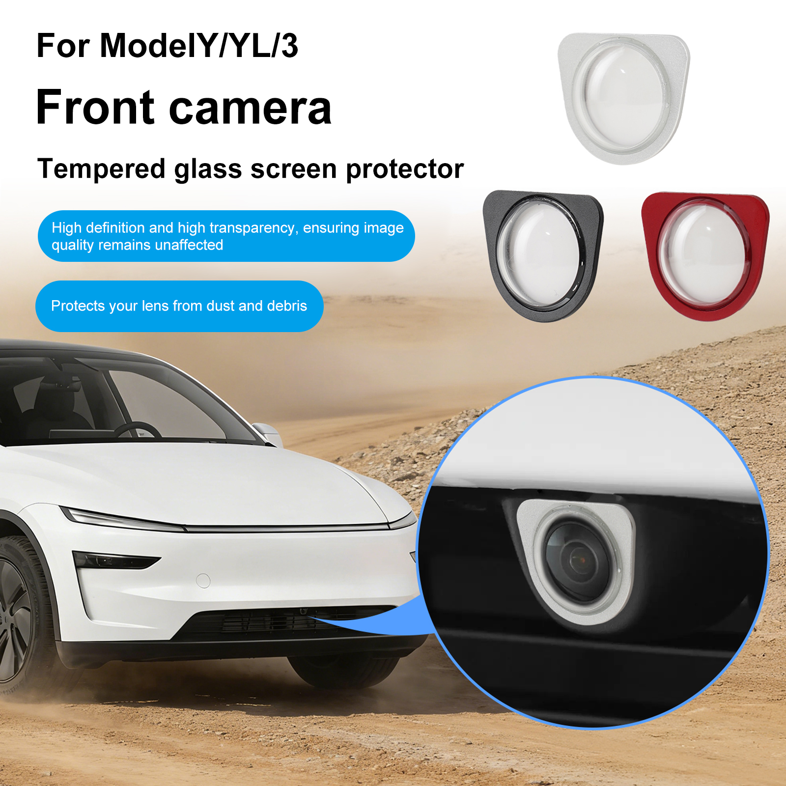 2PCS/1PC Front Bumper Camera L - Camera Lens Protector recension och pris