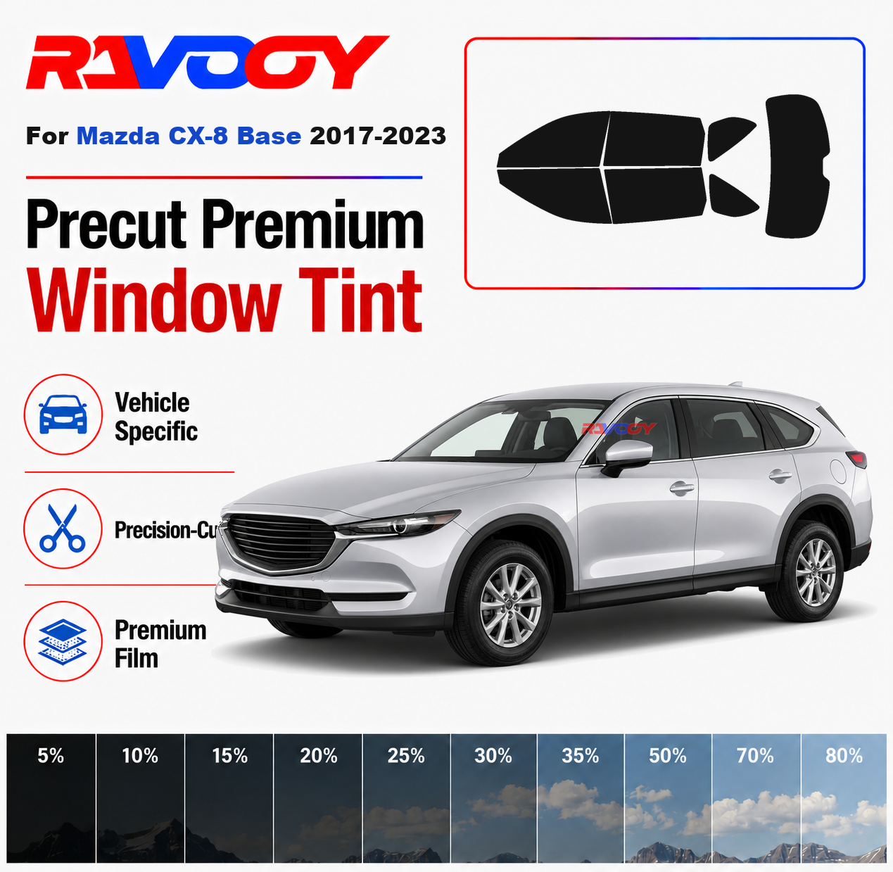 Premium Precut Window Tint Kit - Privacy Screen Protector recension och pris