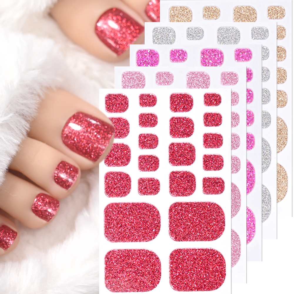 22Tips Pink Glitter Toe Nail S - Full Cover Adhesive recension och pris