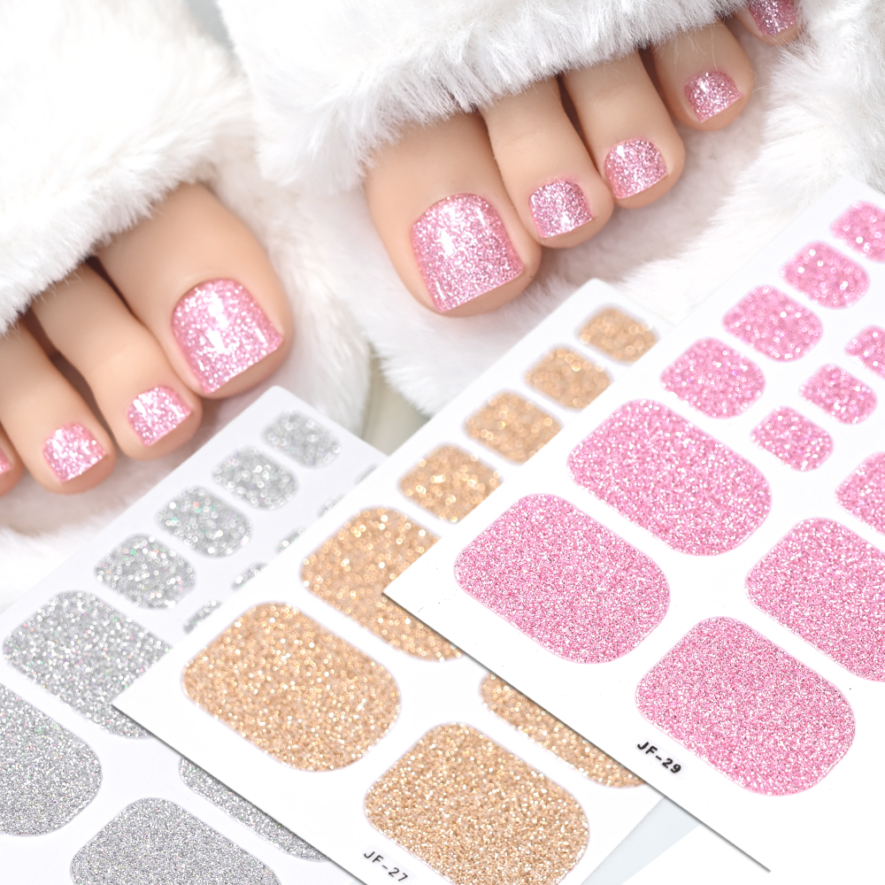 22Tips Pink Glitter Toe Nail S - Full Cover Adhesive recension och pris