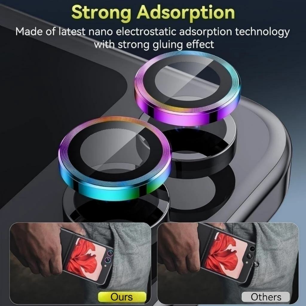 Metal Camera Lens Protector Fo - Tempered Glass Screen 9H recension och pris