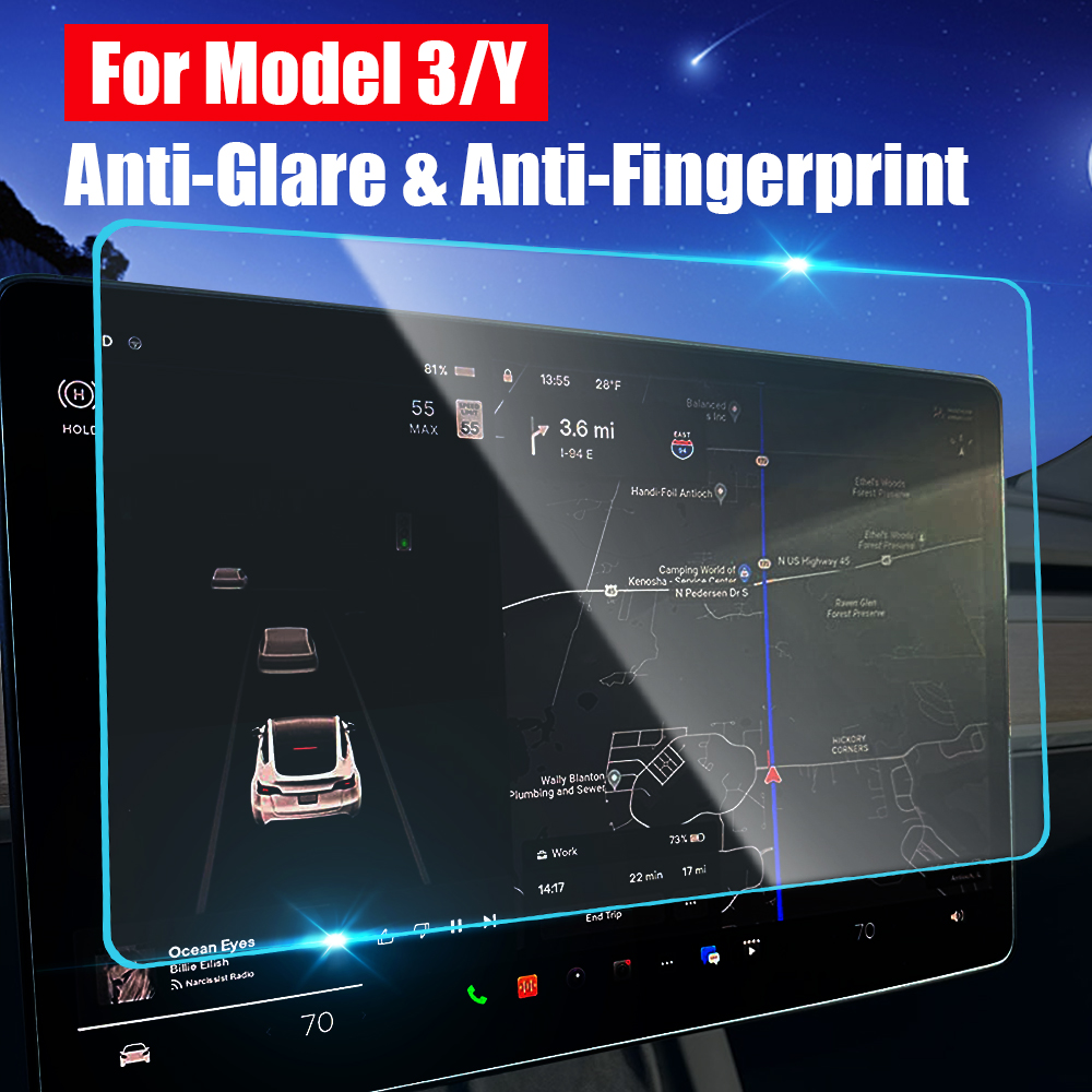 For Tesla Model 3/Y 2021 Matte - Matte Anti Glare Screen recension och pris